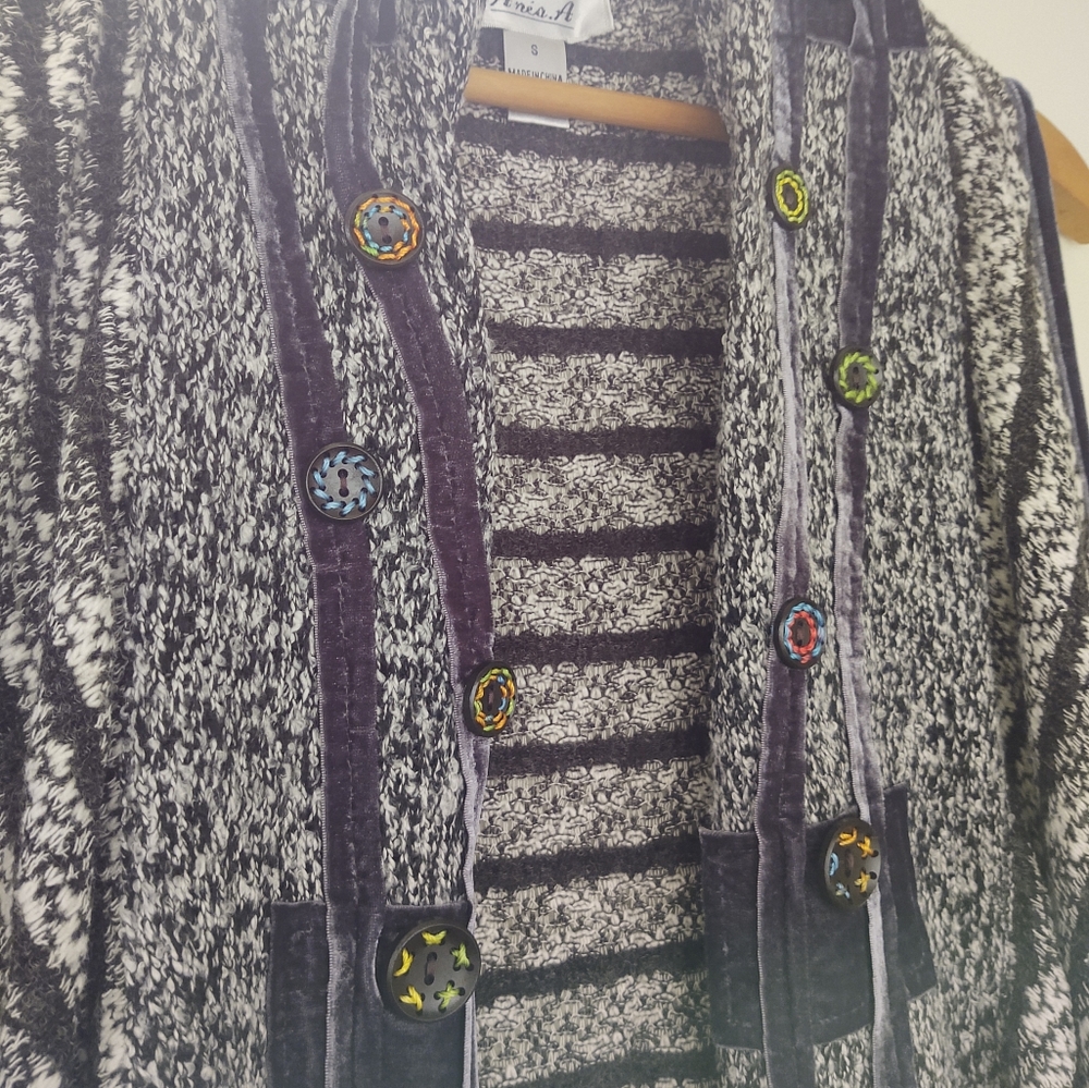 Colorful🎨Buttons Artsy Velvet-Sweater Vest~ by Anis A Size: S
